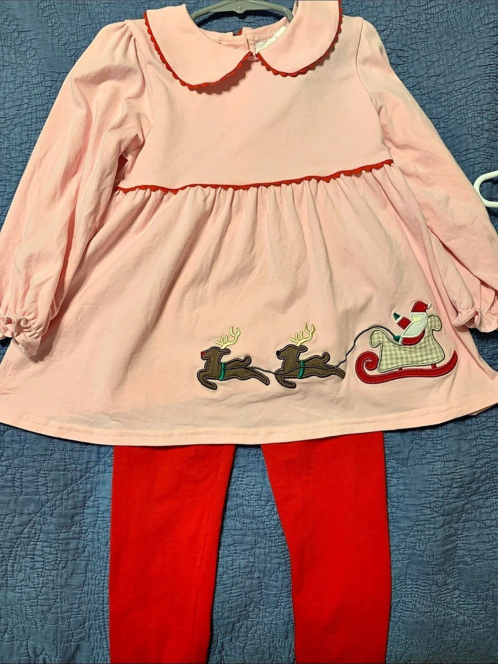 Stitchy Fish Girls Size 5 Holiday Matching Set